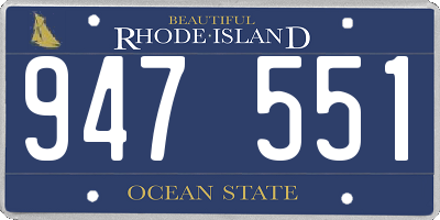 RI license plate 947551
