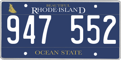 RI license plate 947552