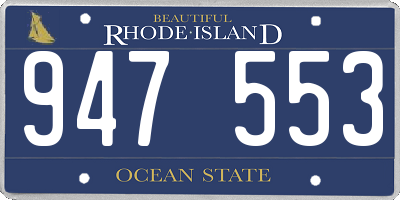 RI license plate 947553