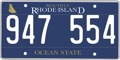 RI license plate 947554