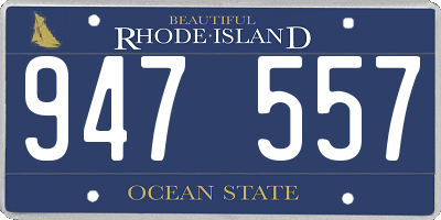 RI license plate 947557