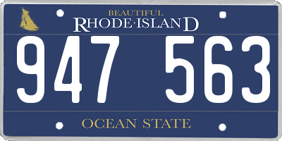 RI license plate 947563