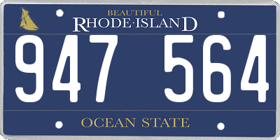 RI license plate 947564