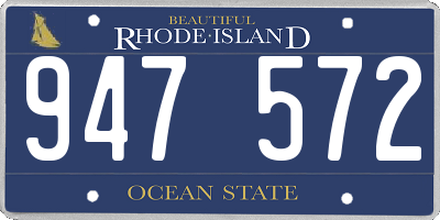 RI license plate 947572