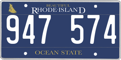 RI license plate 947574