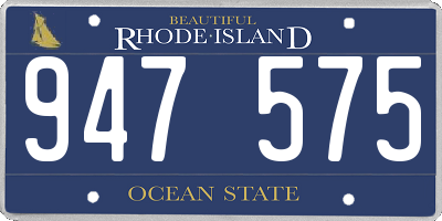 RI license plate 947575