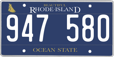 RI license plate 947580