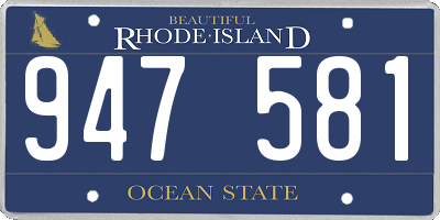RI license plate 947581