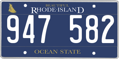 RI license plate 947582