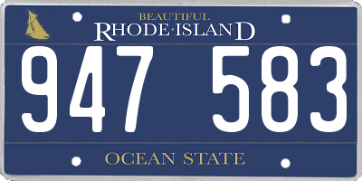 RI license plate 947583