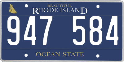 RI license plate 947584