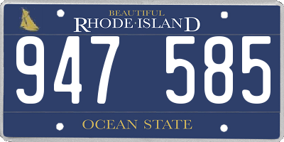 RI license plate 947585