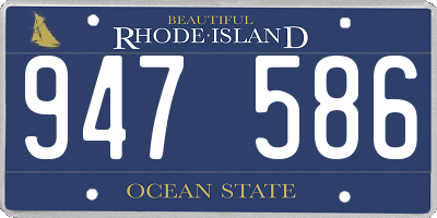 RI license plate 947586