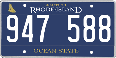 RI license plate 947588