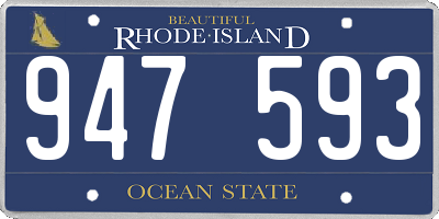 RI license plate 947593
