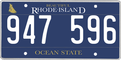 RI license plate 947596