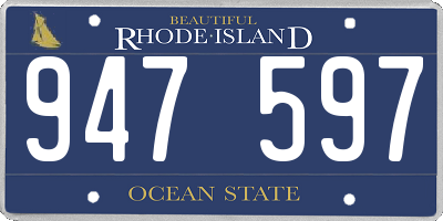 RI license plate 947597