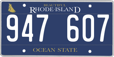 RI license plate 947607