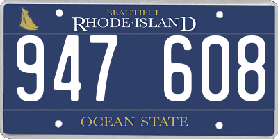 RI license plate 947608