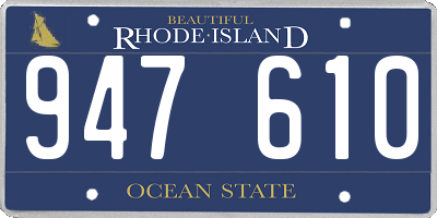 RI license plate 947610