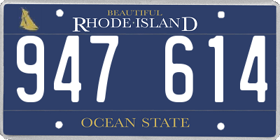RI license plate 947614
