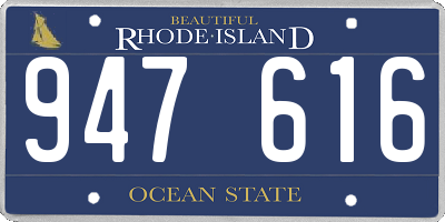 RI license plate 947616