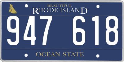 RI license plate 947618