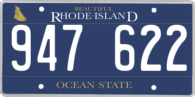RI license plate 947622