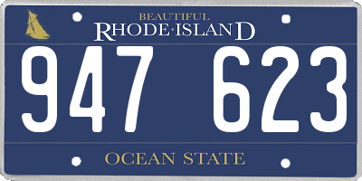 RI license plate 947623
