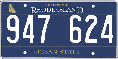 RI license plate 947624