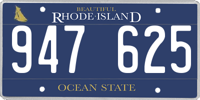 RI license plate 947625