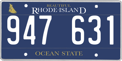 RI license plate 947631
