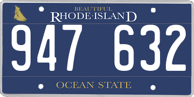 RI license plate 947632