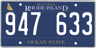 RI license plate 947633