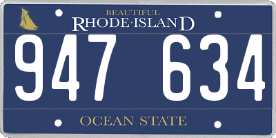 RI license plate 947634
