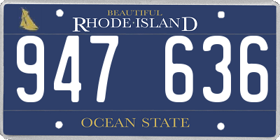RI license plate 947636