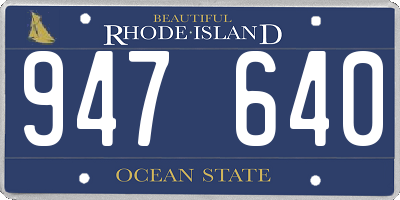 RI license plate 947640