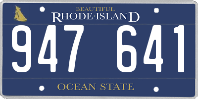 RI license plate 947641