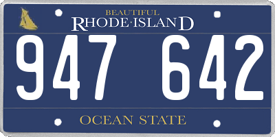RI license plate 947642