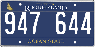 RI license plate 947644