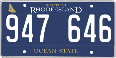 RI license plate 947646