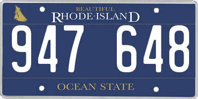RI license plate 947648