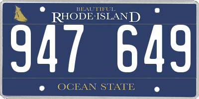 RI license plate 947649