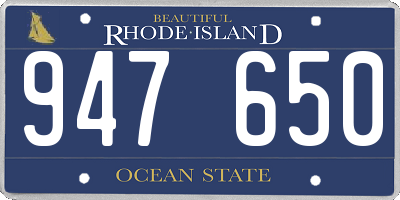 RI license plate 947650