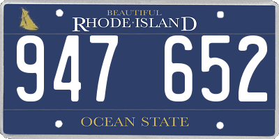 RI license plate 947652