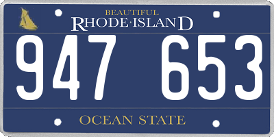 RI license plate 947653
