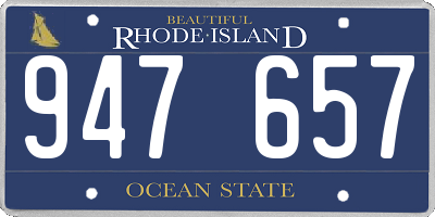 RI license plate 947657