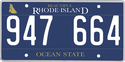 RI license plate 947664