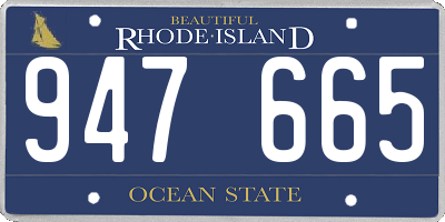 RI license plate 947665