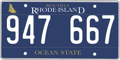 RI license plate 947667